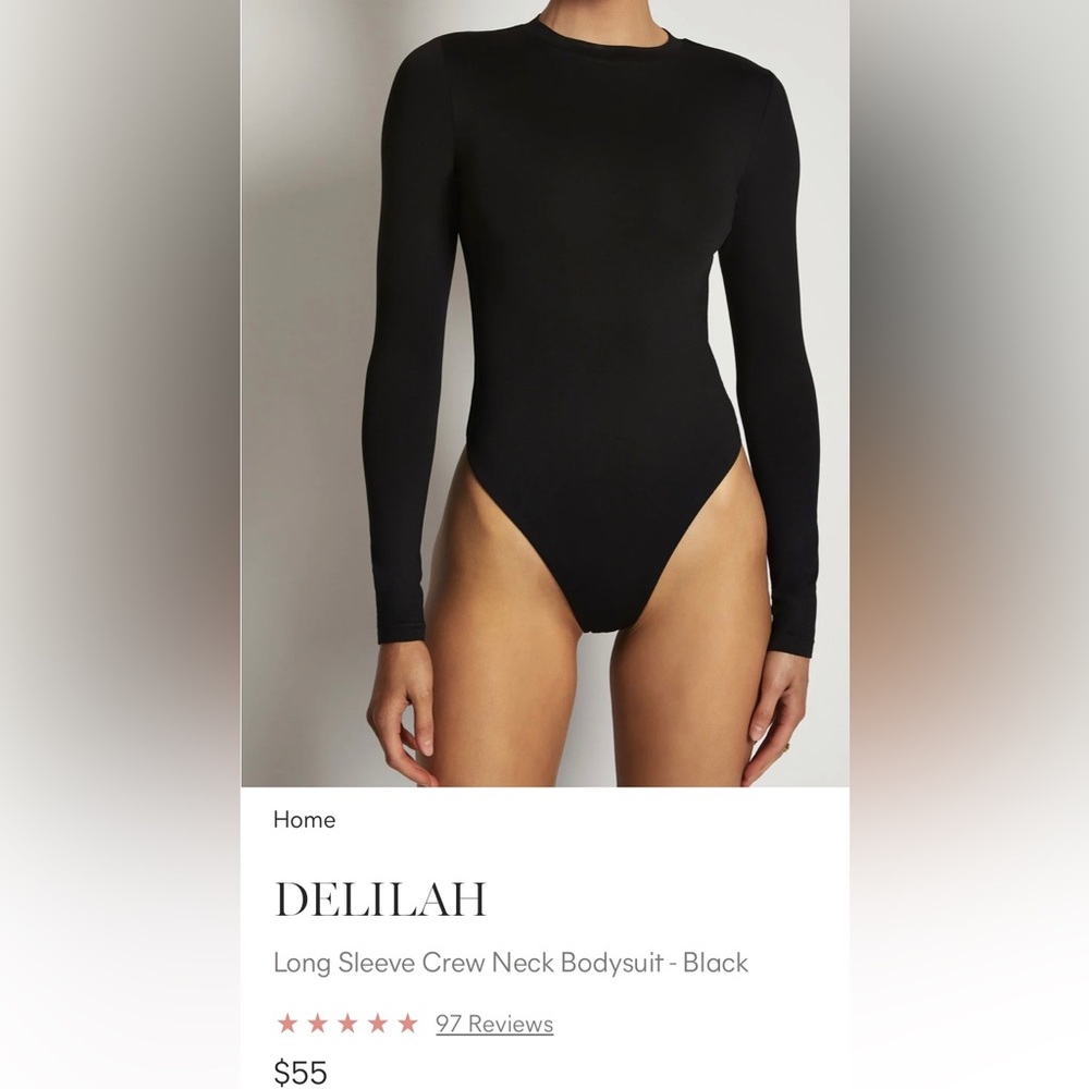 Meshki long sleeve crew neck bodysuit.